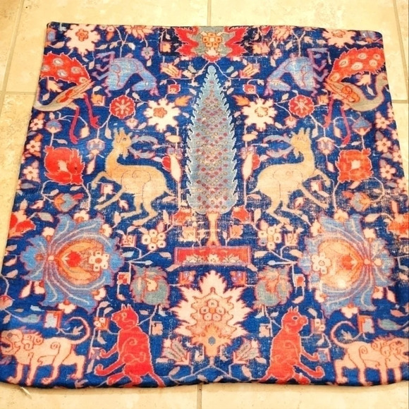 Other - 17th Century Persian Rug Print with Animals Throw Pillow Cover